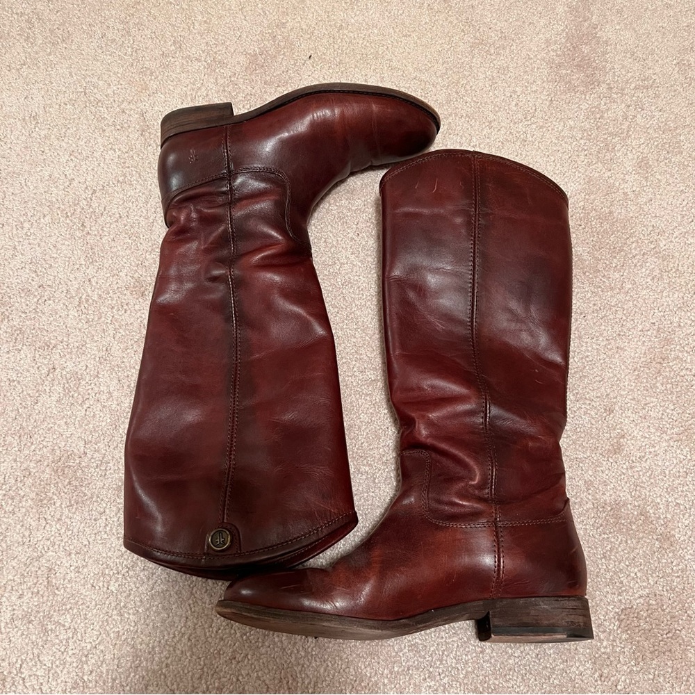 Brown Leather Knee-High Boots